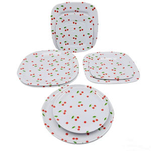 Service de vaisselle en mélamine à motifs <span class=keywords><strong>cerises</strong></span> et formes variées pour le petit-déjeuner, <span class=keywords><strong>les</strong></span> salades et le dîner - Product Image 2
