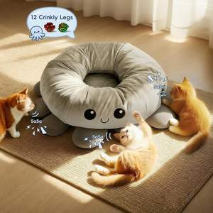 Tempat tidur mainan kucing interaktif, bentuk kucing lucu, permainan gua interaktif, tabung terowongan, tempat tidur mainan kucing interaktif dapat dilipat - Product Image 4