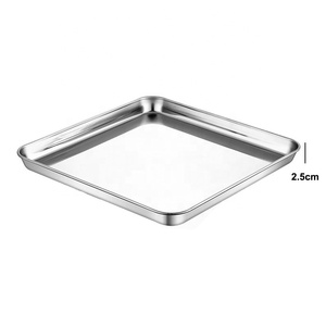 Plaque de cuisson carrée en acier inoxydable 15/20/25/30/<span class=keywords><strong>35</strong></span> <span class=keywords><strong>cm</strong></span>, plateau plat en acier inoxydable, plaque à <span class=keywords><strong>pizza</strong></span> en métal, plateau alimentaire rectangulaire - Product Image 1