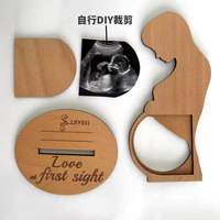 Productos más vendidos 2024 Regalos para mujeres embarazadas Marco de fotos de sonograma de madera Marco de fotos de madera natural