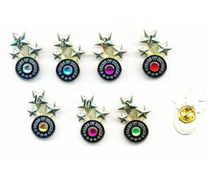 Distintivo in metallo con spilla a stella 3D con pietre per anni di servizio - Product Image 2