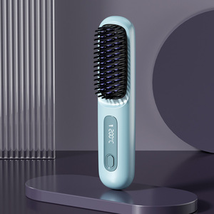 Brosse lissante pour cheveux rechargeable sans fil, ions négatifs, brosse chauffante, peigne démêlant pour cheveux bouclés et volumineux - Product Image 6