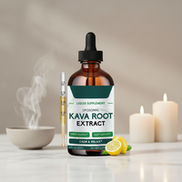 Extrait liquide de racine de Kava Kava biologique à marque privée pour le sommeil, la détente et le soulagement du stress – Gouttes liquides liposomales de Kava
