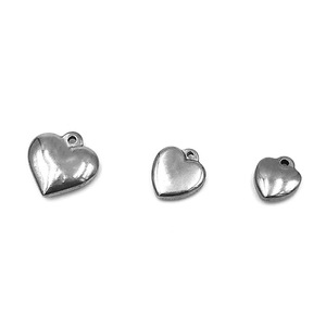 Stainless Steel Heart Pendant 12mm For <b>Bracelet</b> Making Jewelry Findings Component H1067 - Product Image 5