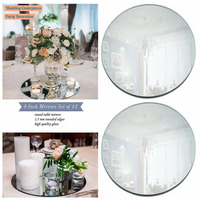 Plateau miroir rond de 30 cm, miroir circulaire, plateau à bougies pour la décoration de centre de table
