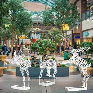 Stainless Steel Wrought Iron Rabbit Sculpture Outdoor Garden Decoration Animal Wire Mesh Figure Floor Mount <b>Easter</b> <b>Ornament</b> - Product Image 1