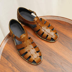 Zapatos de cuero para hombre de estilo nuevo y moderno, tacón plano informal, sandalias para hombre modernas y transpirables, zapatos para hombre con punta redonda - Product Image 6