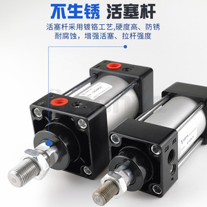 Cylindre carré réglable SC 32/40/63SCJ80/100x25x50x75x100x150*200-S avec connexion filetée, différentes tailles disponibles - Product Image 3