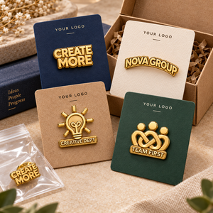 Custom Gold Plated English Text Logo Metal Lapel <b>Pins</b> for Company Department Club and Team OEM ODM - Product Image 2