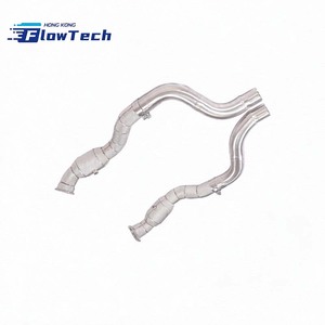 Collecteur d'échappement catalyseur haute performance en acier inoxydable T304 avec bouclier thermique pour Dodge Challenger 6.4L HEMI 2015-2023 - Product Image 1