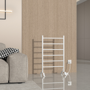 Sèche-serviettes électrique intelligent moderne pour salle de bain, qualité hôtelière, étanche, chromé avec finition or rose, fixation murale, 5 barres chauffantes - Product Image 5