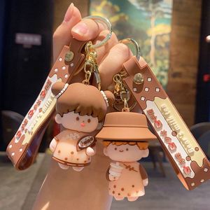 Pearl Milk Tea Bear Cartoon <b>Key</b> <b>Chain</b> Pendant Creative New Bag Pendant Gift Wholesale - Product Image 1