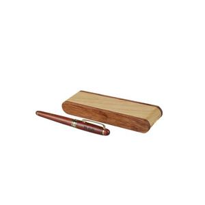 กล่องไม้โรสวูดทำมือแบบพับได้ทรงสี่เหลี่ยมผืนผ้าสำหรับใส่ปากกาเดี่ยว กล่องของขวัญ รับสั่งทำตามแบบ ขายส่ง - Product Image 4