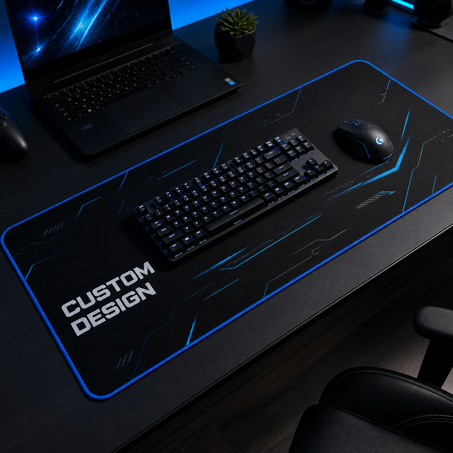 Ideskmat Tournament Grade Gaming Mat XXL Natural Rubber Base Anti-fray Stitched Edges Esports Large Extended Fabric Desk Pad