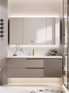 Oak painted slate hot-bent integrated basin bathroom cabinet bathroom washbasin washbasin basin combination - Product Image 3