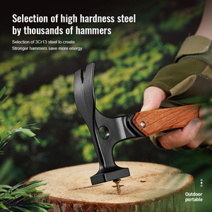 14 trong 1 <span class=keywords><strong>Survival</strong></span> đa chức năng búa cắm trại ngoài trời chiến thuật búa gỗ xử lý công cụ với túi nylon - Product Image 4