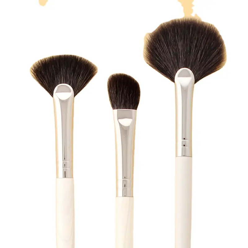 Goat hair sector fan brushes make up brush set for maquillaje private label