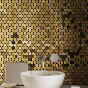 Premio di alta qualità antivegetativa esagonale in acciaio inossidabile mosaico in metallo 3D Peel And Stick cucina Splash Back Tile