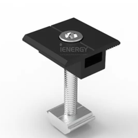 Klem Tengah Aluminium Inter Black Mid Clamp untuk Panel Surya, Aksesoris dan Komponen Pemasangan Panel Surya