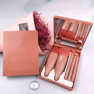 2024 New Products Your Logo High Quality Portable Cosmetic Brush With Mirror Travel Makeup Brushes Set - Product Image 2