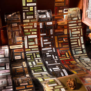 1 rollo de cinta Word Fun Series Manual en inglés Cinta troquelada Café Choque de colores - Product Image 1