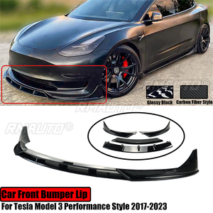Pour Tesla Model 3 Performance Style 2017-2023, Spoiler de pare-chocs avant, Splitter, Kits carrosserie aérodynamiques rapides, Style fibre de carbone, 4 pièces - Product Image 1