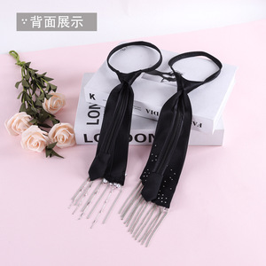 Corbata de Perlas con Borlas Personalizada para Mujer, Estilo Coreano, Sin Nudos, Venta al Por Mayor - Product Image 1