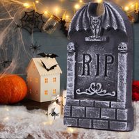 Ventes en gros de tombes en mousse d'Halloween de 17 pouces, décorations de cimetière RIP avec piquets métalliques pour la cour extérieure, la maison hantée, la fête