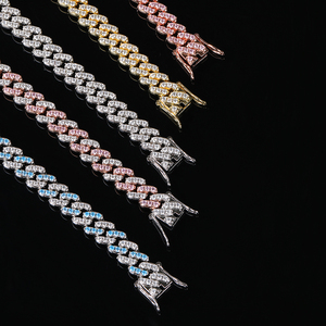 Manufactured Durable <b>Iced</b> <b>Out</b> Moissanite Cuban <b>Chain</b> Necklace with Luxury Shine for Men and Women Available for Sale - Product Image 4