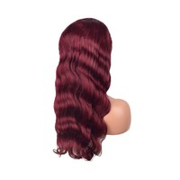 Perruque en cheveux humains brésiliens doublement étirés, couleur bordeaux 99J, QM Luxury, ultra-fine 0,1 mm, bonnet M, volume complet, 22 pouces