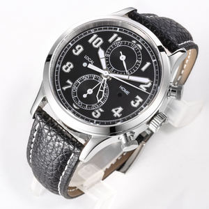 Montre mécanique unisexe de luxe à plusieurs achats, bracelet en cuir, boîtier en acier inoxydable, modèle Homage Universal Time - Product Image 2