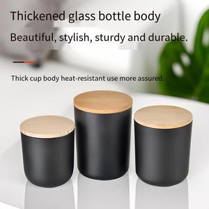 Boîte cadeau personnalisée <span class=keywords><strong>en</strong></span> <span class=keywords><strong>verre</strong></span> givré noir mat, contenants pour bougies aromatiques, couleur bonbon, pots à bougies <span class=keywords><strong>en</strong></span> <span class=keywords><strong>verre</strong></span> vides, recyclables, pour la décoration de la maison - Product Image 3
