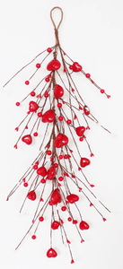 DAMAI Valentine's Day Red Heart Shaped Berry <b>Swags</b> Artificial Hanging Hearts Shaped Berry SwagsHeart Berries Twig Wreath - Product Image 6