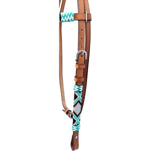 WeavingCraft Western Horse Headstall Standard Size Adjustable Hand Braided Genuine Leather Bridle With Rawhide Knotting - Product Image 5