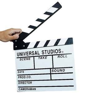Logo personalizzato in legno bianco lucidabile Clap-Stick director's Clapperboard meme pad stile per regali - Product Image 1