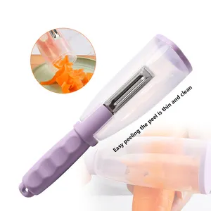 Multi-function Vegetable Fruit Peeler With Rubbish Box Kitchen Accessories Kitchen Gadgets Creative Storage Paring Knife