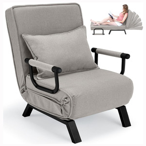 Ghế sofa gấp đa năng 5 trong 1, màu đen xám, bền, có thể điều chỉnh, gấp gọn, có gối, bán buôn từ nhà máy - Product Image 1