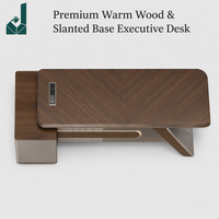 Bureau de direction moderne de luxe en forme de U avec placage de bois chaud durable et armoire latérale de rangement pour usage commercial en bureau