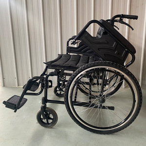 Fauteuil roulant manuel 24 pouces élargi JL03GC noir pour personnes âgées et handicapées, aide à la mobilité - Product Image 3