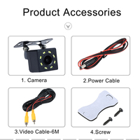Caméra de recul ccd avec 8led, étanche, pour voiture, système d'aide au stationnement arrière et capteur d'images, CMOS