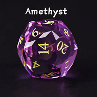 Magnifique ensemble de dés DND en verre multicolores faits à la main et écologiques, 7 pièces, dés polyédriques avec chiffres dorés, Dungeons & Dragons