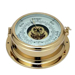 180mm 125mm diameter digital BRASS housing maritime boating marine ship yacht weather clock barometer nautical equipment