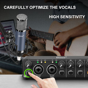 Oem MD22 ghi âm chuyên nghiệp USB giao diện âm thanh với 48V condenser <span class=keywords><strong>microphone</strong></span> Bộ cho phòng thu âm nhạc - Product Image 3