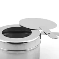 Réchaud de buffet en acier inoxydable avec support de combustible, dispositif d'allumage, pour traiteur, dortoir et extérieur, compatible alcool