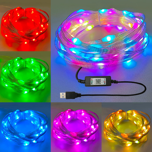 LED <span class=keywords><strong>Magic</strong></span> RGBW LED Strip <span class=keywords><strong>Light</strong></span> <span class=keywords><strong>String</strong></span> Aplicación móvil Control inteligente de luces de árbol de Navidad Luces decorativas para exteriores - Product Image 2