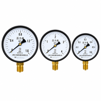 Dry General Pressure Gauge 1.6 Accuracy Grade Black Steel Case Brass Thread Connection 0-1.6MPa