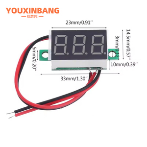1 cái 0.36 hai-dây DC 4.50 đến 30V <span class=keywords><strong>LCD</strong></span> kỹ thuật số vôn kế voltimetro Red/Blue/GREEN LED Amp Volt Meter đo điện áp Meter - Product Image 2