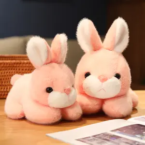 YWMX 25 cm Kawaii weiches Kaninchen mit großen Ohren Plus Spielzeug Cartoon Kaninchen gefülltes Plüschtied für Kinder Geburtstagsgeschenk Puppe