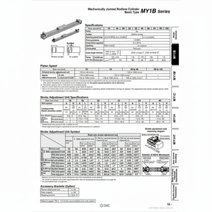 Catégorie de produit Cylindre sans tige pneumatique SMC MY1B16-300A cylindres mécaniquement articulés - Product Image 1