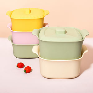 Vaporera de Silicona Cuadrada de 1200 ml para Uso Doméstico, Apta para Microondas, Olla de Silicona Antiadherente y Duradera, Recipiente para Alimentos, Utensilios de Cocina - Product Image 4